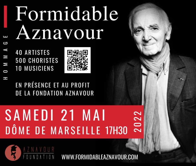 Formidable aznavour  : concert hommage à charles aznavour le 21 mai au dôme de marseille 